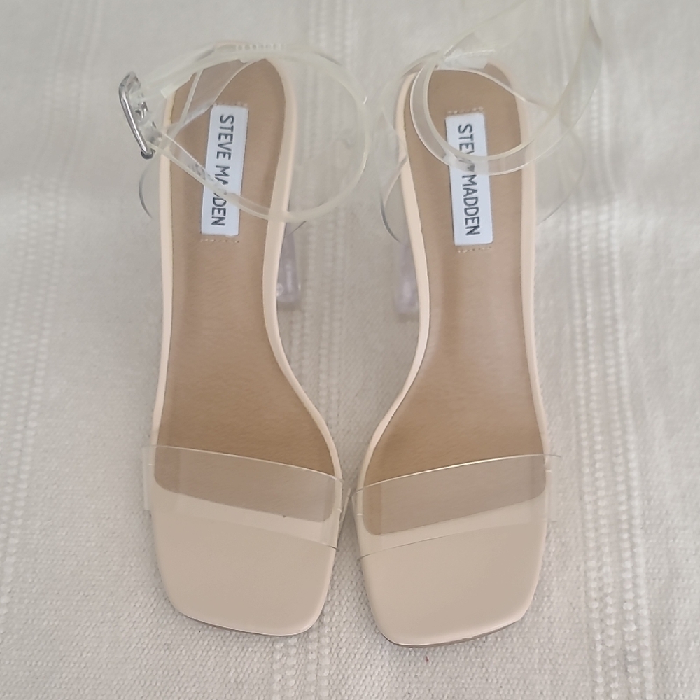 Steve Madden Nude and Clear Heels